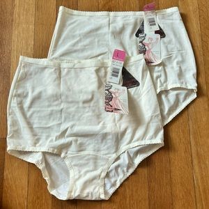 2 Vintage deadstock Shadowline Women's Spandex Classics Brief Panty 17005 ivory